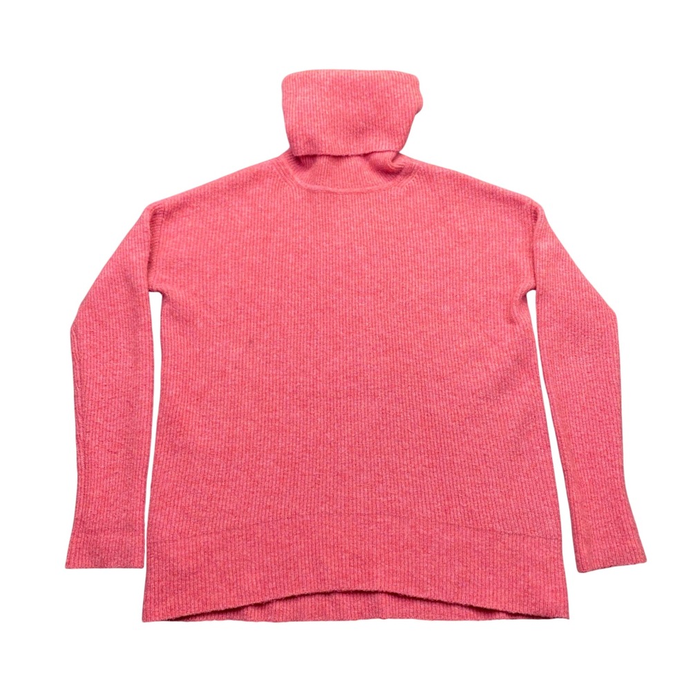 Theory Karenia TNK Stratus Cloud Pink Merino Wool Turtleneck Sweater Sz P